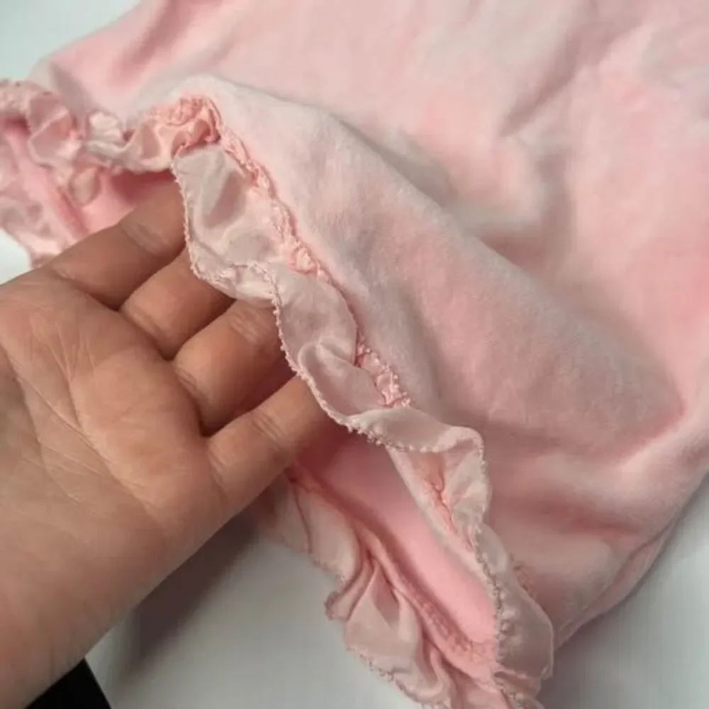 Vintage Ralph Lauren Pink Baby 6M Top Ruffle Velour
